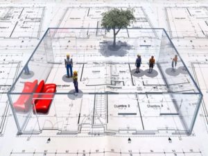 aménagement espace de travail en 3D